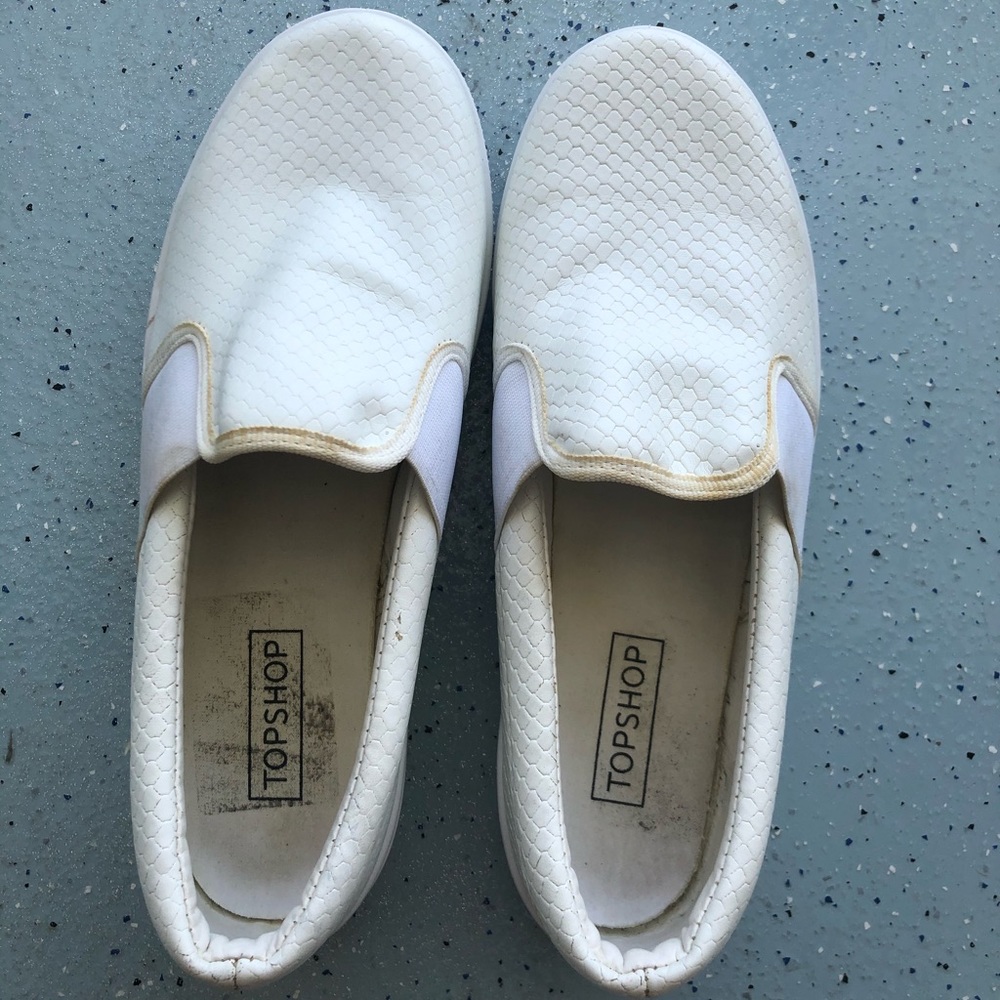 Topshop slip on white shoes